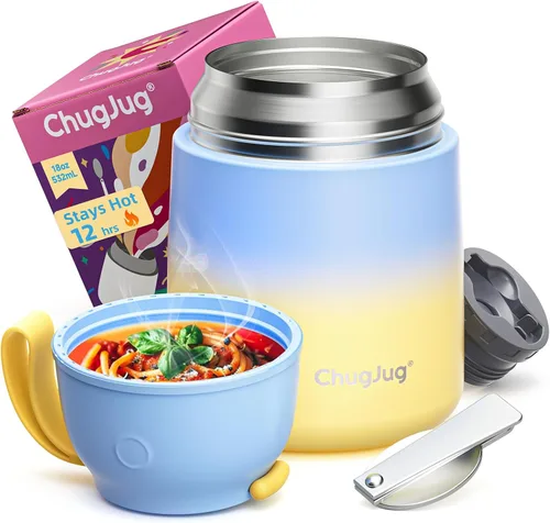 Miniatura 14 de Termo de sopa de 15 onzas para comida caliente para niños, tarro de comida aislado con cuchara, recipiente térmico para almuerzo, boca ancha vacío
