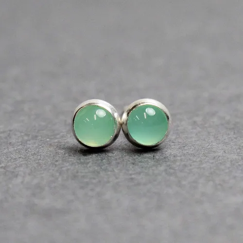 Miniatura 17 de Aretes de tuerca con piedras preciosas para mujeres y niñas, bisel redondo de 0.157 in de plata esterlina 925