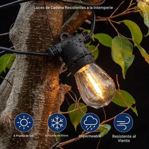 Miniatura 5 de Paquete de 15 bombillas LED de repuesto para exteriores FLSNT para luces de cadena, bombillas colgantes LED S14 para patio, jardín, base E26, 2200 K