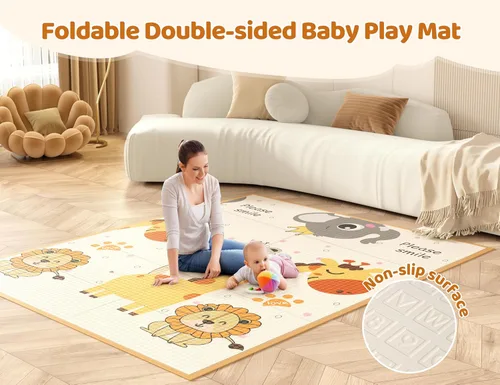 Miniatura 3 de CoziBB Corralito para bebés con alfombra, 71" × 59" corralito extra grande para niños pequeños, patio de juegos, cerca para bebés área de juego