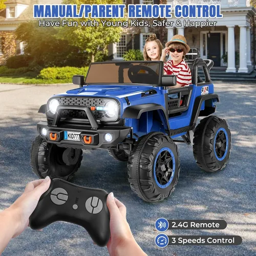 Miniatura 5 de Hikole - Vehículo de paseo de 24 V para niños grandes, vehículo todoterreno de 2 plazas con control remoto, 2WD/4WD conmutable, asientos extra Rosa