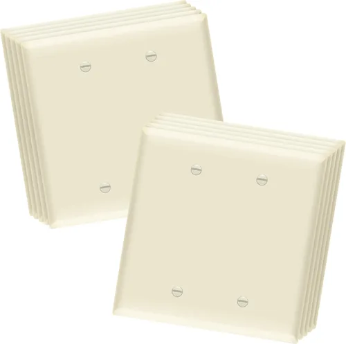 Miniatura 22 de ENERLITES - Cubierta de salida doble en blanco extra grande, placa de pared de dos bandas en blanco, tamaño grande, 2 bandas de 5.5 x 5.5 pulgadas