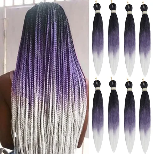 Miniatura 36 de Beyond Beauty - Trenzas preestiradas de cabello profesional sin picazón, ajuste de agua caliente, fibra sintética, textura Yaki, extensiones