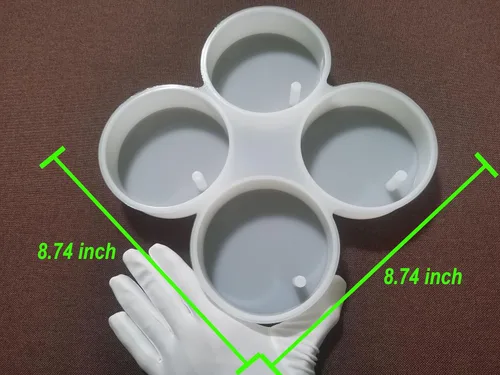 Miniatura 5 de Molde Freshie de 4 círculos de 4 pulgadas, redondo de 4 pulgadas en horno de silicona de 4 cavidades, seguro para hornear frescos de automóvil