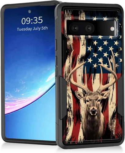 Miniatura 107 de Funda para Pixel 7a, resistente de doble capa híbrida de policarbonato duro de goma suave a prueba de golpes para Google Pixel 7A 6.1 pulgadas
