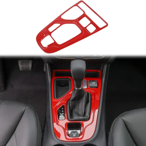 Miniatura 8 de JeCar Cubierta de Panel de Cambio de Marchas de Fibra de Carbono para Interior Compatible con Jeep Cherokee 2019 2020 2021 2022 Accesorios Interiores