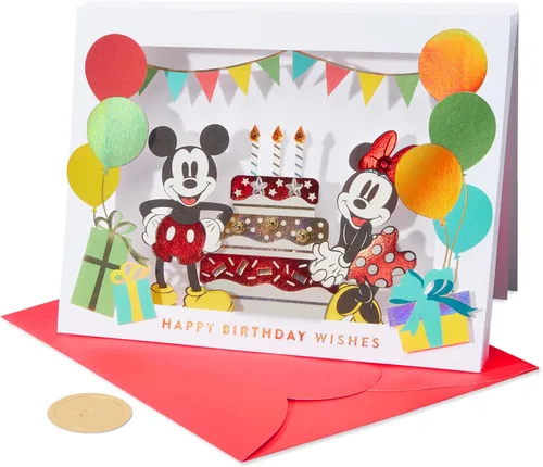 Miniatura 4 de Papyrus Tarjeta de cumpleaños de Mickey y Minnie Mouse (Tan maravillosa como tú)
