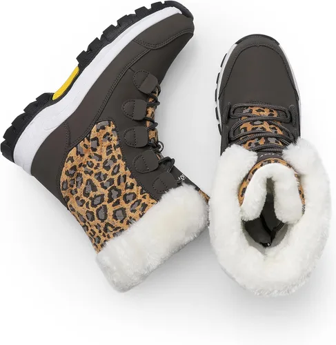 Miniatura 2 de COOJOY - Botas de nieve a media caña, peludas, e impermeables de mujer para el invierno