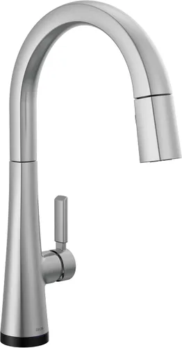 Miniatura 17 de Delta Grifo Monrovia Dorado para cocina, grifos de cocina con rociador desplegable, grifo de fregadero de cocina, grifo dorado para fregadero