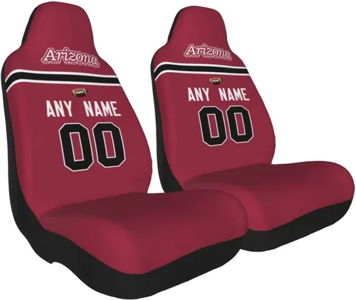 Miniatura 2 de Fundas de asiento de coche de fútbol personalizadas, accesorios personalizados para automóvil, regalos de Arizona con nombre y número, funda