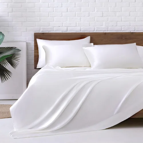 Miniatura 18 de MR&HM Sábanas de satén para cama de tamaño King, juego de 4 piezas de ropa de cama sedosa con bolsillo profundo de 15 pulgadas para colchón