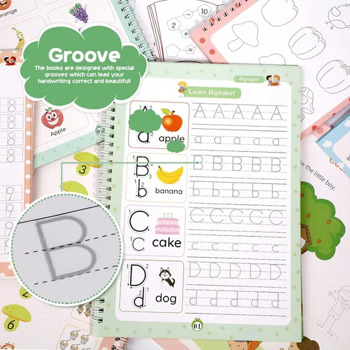 Miniatura 7 de Cuadernos de escritura mágica Libros de ejercicios de práctica de escritura Cuaderno de copia reutilizable con pluma mágica Diseño de plantilla