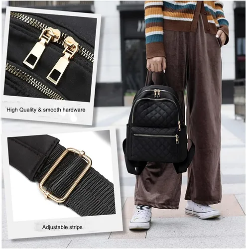 Miniatura 6 de PAOIXEEL Mochila pequeña y ligera para mujer, resistente al agua, mini mochila antirrobo para niñas, mochila de viaje, Negro, S, Ciclismo