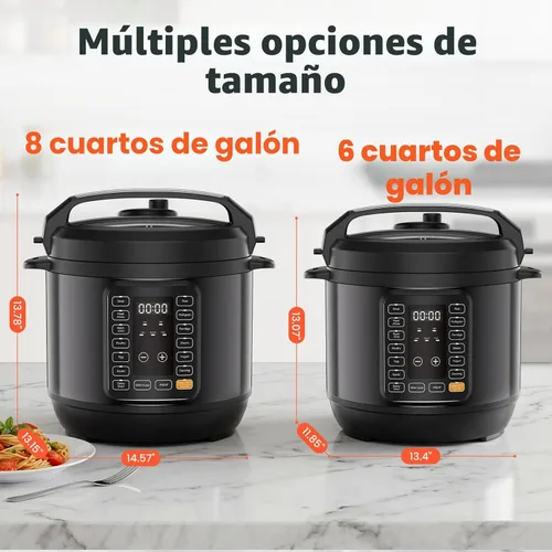 Miniatura 2 de DUMOS Olla a presión eléctrica 16 en 1, olla multicocción programable de 6 cuartos de galón con 12 ajustes preestablecidos de un solo toque, yogur