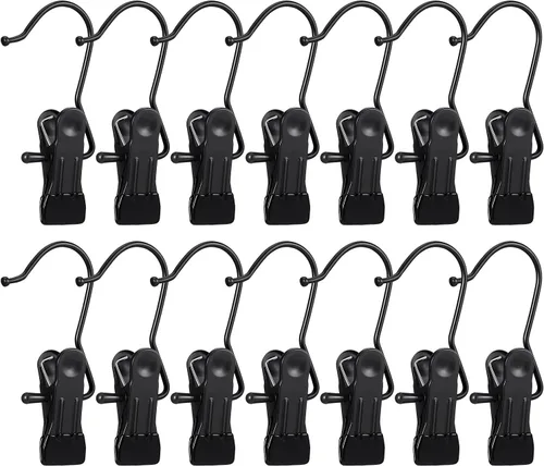Paquete de 30 ganchos para botas para armario, ganchos de lavandería con clips, soporte para botas, clips para colgar, perchas multifuncionales