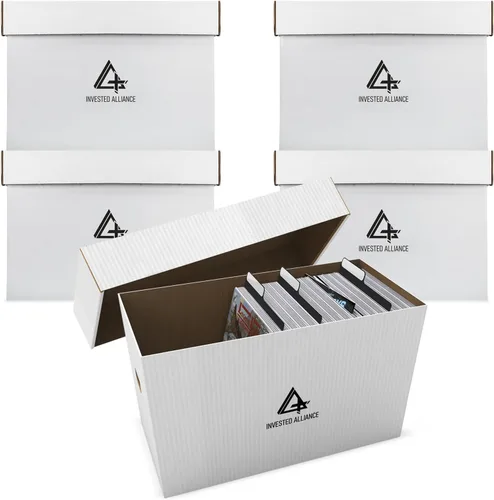 Miniatura 13 de Caja de almacenamiento de cómics cortos premium (paquete de 20 - blanco). Caja/gabinete de cómics de cartón grueso. Contenedor de libros de cómics