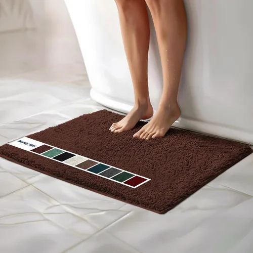 Miniatura 66 de Muddy Mat Alfombras de Baño de Chenilla de Microfibra de Secado Rápido Antideslizantes Lavables, Extra Gruesas, Suaves y Altamente Absorbentes Gris
