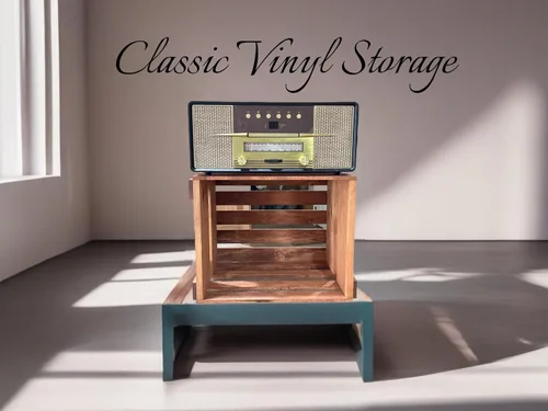 Miniatura 5 de Darla'Studio 66 Soporte para discos de vinilo Caja de madera