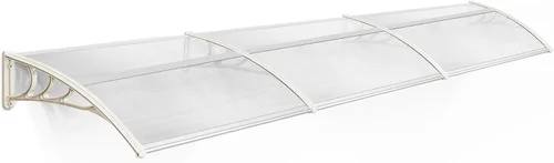 MCombo 115.9" x 37.8" Toldo para ventana de policarbonato al aire libre, cortina para puerta de patio, cubierta de toldo, 6055-4012 (Tablero Soporte