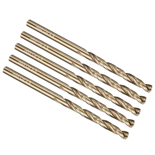 Miniatura 251 de PATIKIL Broca Jobber de 0.039 in, vástago recto M35 cobalto 5% acero de alta velocidad 135° acabado dorado para metal duro de acero inoxidable - 2