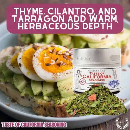 Miniatura 4 de Gustus Vitae - Taste of California - Auténtica mezcla de especias artesanales - Condimento gourmet - Sin OMG - Todo natural - De origen sostenible