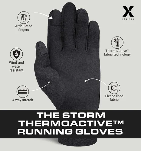 Miniatura 4 de Running Glove Liners - Thermal Black Winter Gloves for Men & Women - Thin, Lightweight & Warm Cold Weather Gloves for Cycling, Driving, Outdoor