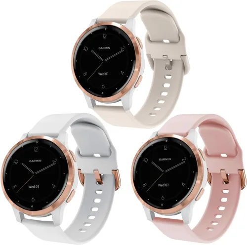 Miniatura 10 de ViCRiOR Paquete de 3 correas de reloj compatibles con Garmin Venu 4 1.614 in/Venu 3S/Venu 2S/Vivoactive 4S/Vivomove 3S, 0.71 pulgadas, silicona