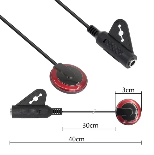 Miniatura 3 de YACSEJAO Micrófono de contacto, pastilla piezoeléctrica para guitarra, ukelele, violín, mandolina, banjo, kalimba, bajo y transductor eléctrico