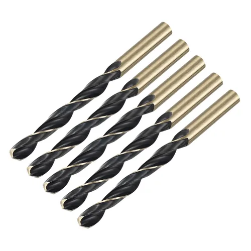 Miniatura 5 de uxcell 36 brocas de vástago recto, 0.165 in, titanio dorado y nitruro negro recubierto de acero de alta velocidad (HSS) 4341 con vástago de 0.165 in