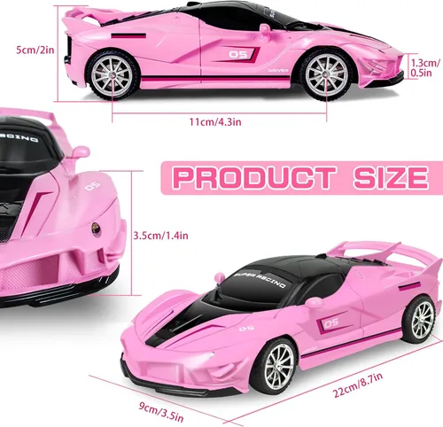 Miniatura 6 de Auto a control remoto para niñas, a escala 1:18, juguetes de autos a control remoto para niños pequeños de 3, 4, 5, 6, 7, 8-12 años, modelo de auto
