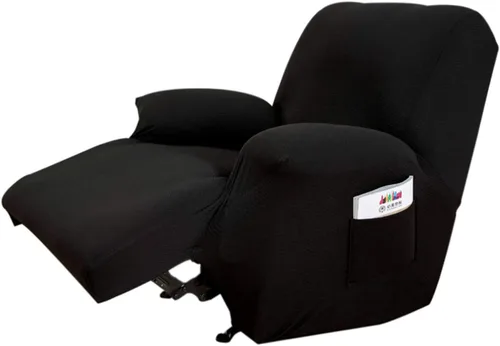 Miniatura 3 de MarCielo Funda elástica para sillón reclinable, 1 pieza, funda para sofá, funda para silla de muebles (negro)