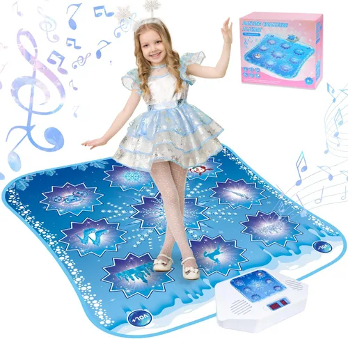 Alfombra de baile para niños, juguetes de Frozen – Tapete de baile electrónico para niñas y niños, 5 modos de juego, música incorporada, luz LED