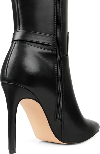 Miniatura 6 de COLETER Botas altas hasta la rodilla para mujer, con punta puntiaguda, hebilla de aguja, botas de vestir con cremallera