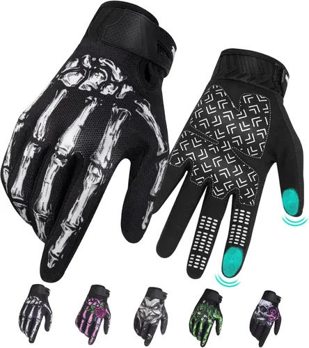 Guantes de motocicleta RIGWARL para hombres y mujeres con función táctil, guante ligero para bicicleta de tierra antideslizante, guante de esqueleto