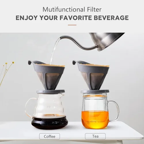 Miniatura 3 de 100 piezas de papel de filtro de café, polvo de café, papeles de pulpa de madera, colador para taza de filtro, olla de mano, goteo, para colgar