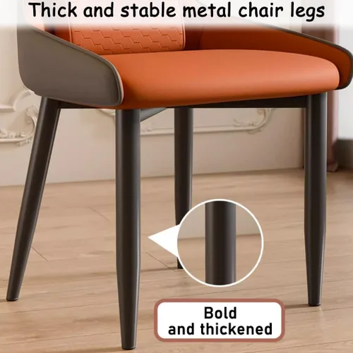 Miniatura 7 de YVYKFZD Juego de sillas de comedor de cuero, sillas de comedor con patas de metal, sillas de cocina tapizadas, silla minimalista sin brazos