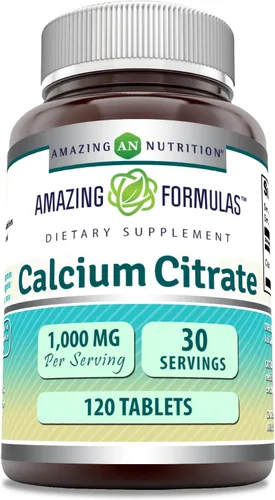 Miniatura 8 de Amazing Formulas - Citrato de calcio de 1000 mg Suplemento de tabletas Sin OMG Sin gluten Fabricado en Estados Unidos