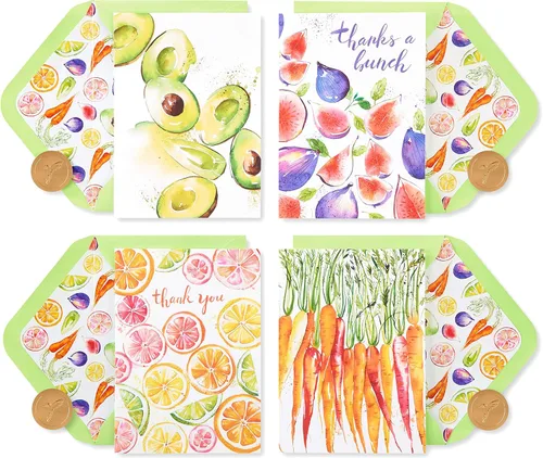 Papyrus Tarjetas de agradecimiento con sobres, frutas y verduras (20 unidades)