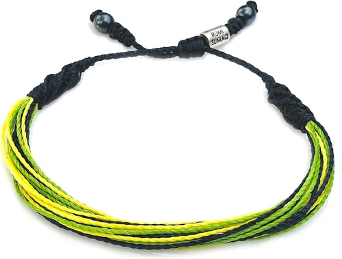 Rumi Sumaq Pulseras de Orgullo y Bandera del País con Atadura de Tirón — Pulseras Macramé Trenzadas a Mano, Nudo de Pescado y Trenzadas Ajustables