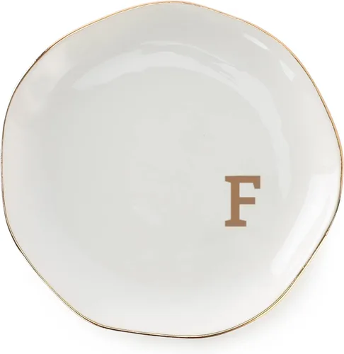 Miniatura 27 de Bandeja de joyería con iniciales para anillos con monograma en S, regalos de compromiso de boda para mujeres, amigas, hermana, cerámica blanca