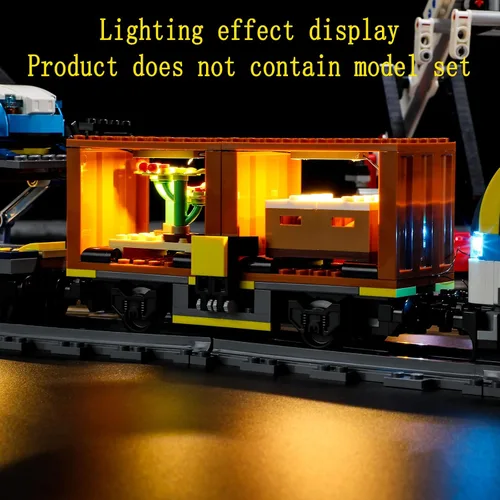Miniatura 8 de GEAMENT Kit de luces LED compatible con Lego Freight Train - Juego de iluminación para modelo de construcción City 60336