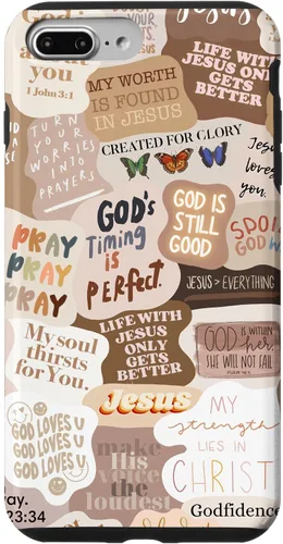 Miniatura 12 de Funda estética para iPhone 17 con frases positivas con versículos bíblicos cristianos
