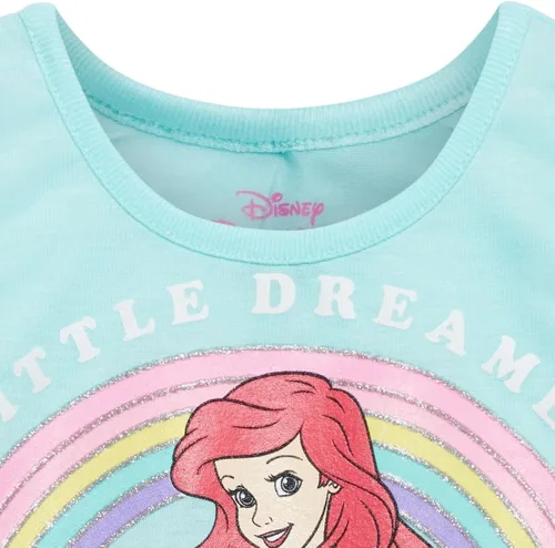 Miniatura 4 de Disney Moana Princess Frozen Ariel Minnie Mouse - Camiseta sin mangas y pantalones cortos de rizo francés para bebés a niños pequeños
