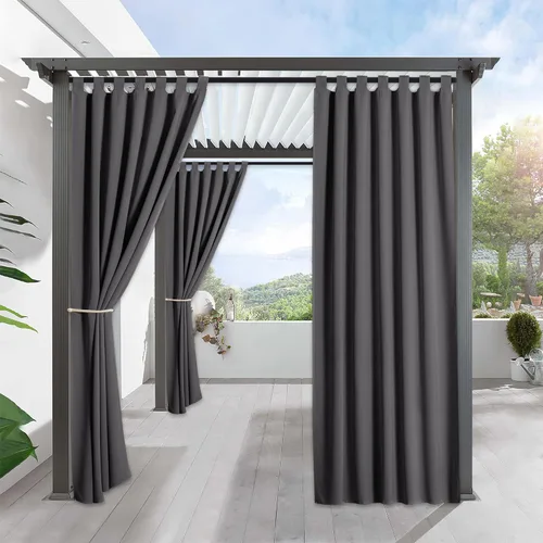 Miniatura 13 de RYB HOME - Cortinas opacas para interior y exterior, cortinas para patio o terraza, cortinas exteriores con pestaña Crema Beige