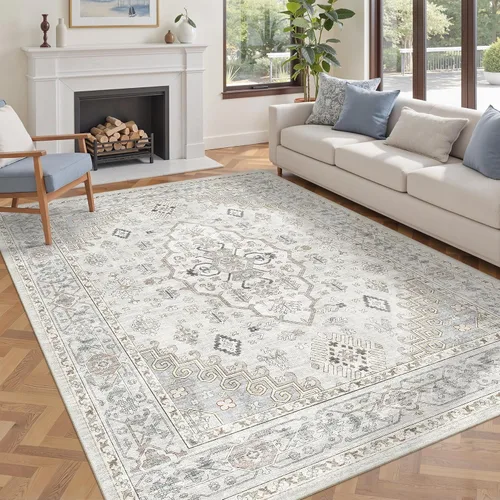 Miniatura 42 de befbee Alfombras de 6x9 pulgadas para sala de estar - Alfombras lavables a máquina resistentes a las manchas para dormitorio, alfombra de área