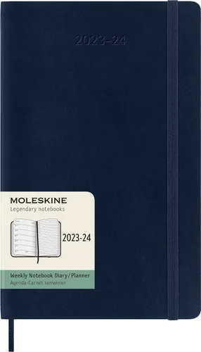 Miniatura 12 de Moleskine Agenda semanal clásica de 18 meses 2023-2024, tapa suave, grande (5 x 8.25 pulgadas), color negro