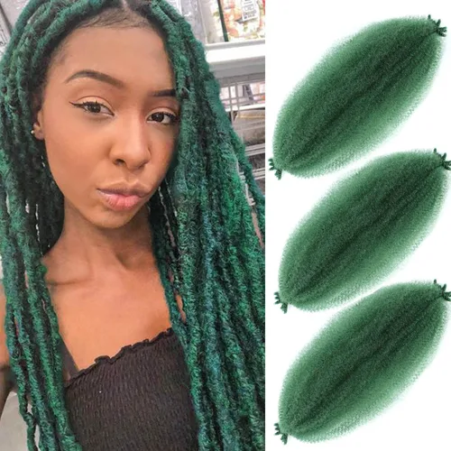 Miniatura 29 de Cabello afro elástico y trenzado de 30 pulgadas 2 paquetes, cabello preesponjado y trenzado elástico pre-estirado para extensiones de cabello suave