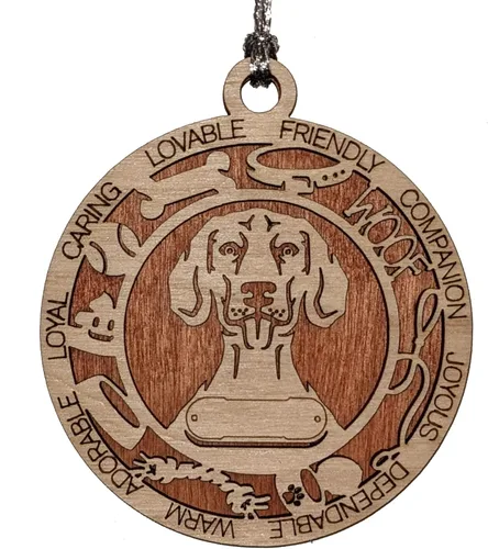 Miniatura 79 de Adorno de Navidad personalizado de madera para perro de 3 pulgadas, nombre y texto personalizables, hecho a mano en Estados Unidos, diseño de corte