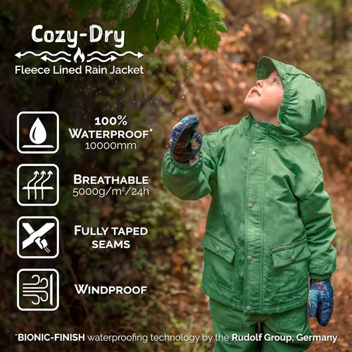 Miniatura 4 de JAN & JUL Chaqueta impermeable acogedora para niños con forro polar