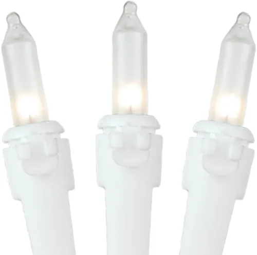 Miniatura 4 de Novelty Lights - Cadena de 100 mini luces incandescentes con bulbo, 50 pies, espaciadas cada 6 pulgadas, con cable blanco, con certificación UL